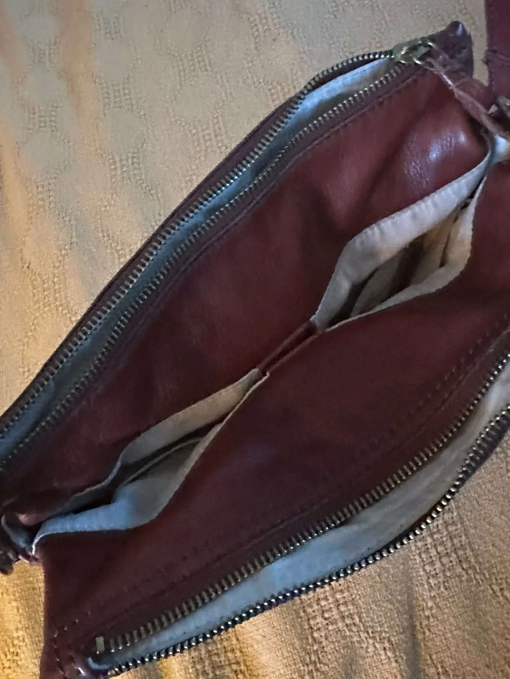 Mango Burgundy Leather Crossbody Bag